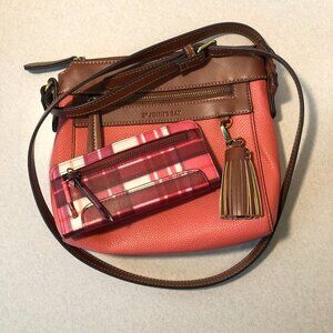 St. John's Bay Quincy Coral Crossbody Purse with Matching Wallet